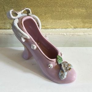 Pink porcelain shoe